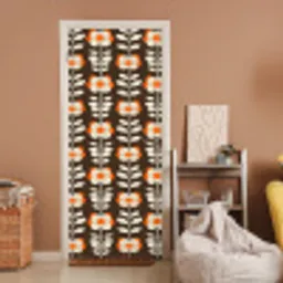 Bloemen - Retro - Bruin deurposter klein 289 -sfeer1