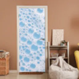 Schuim - Bubbels - Blauw deurposter klein -sfeer1