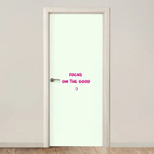 Focus - Beige - Roze - Smiley deurposter klein -3d_beige