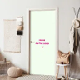 Focus - Beige - Roze - Smiley deurposter klein -sfeer6