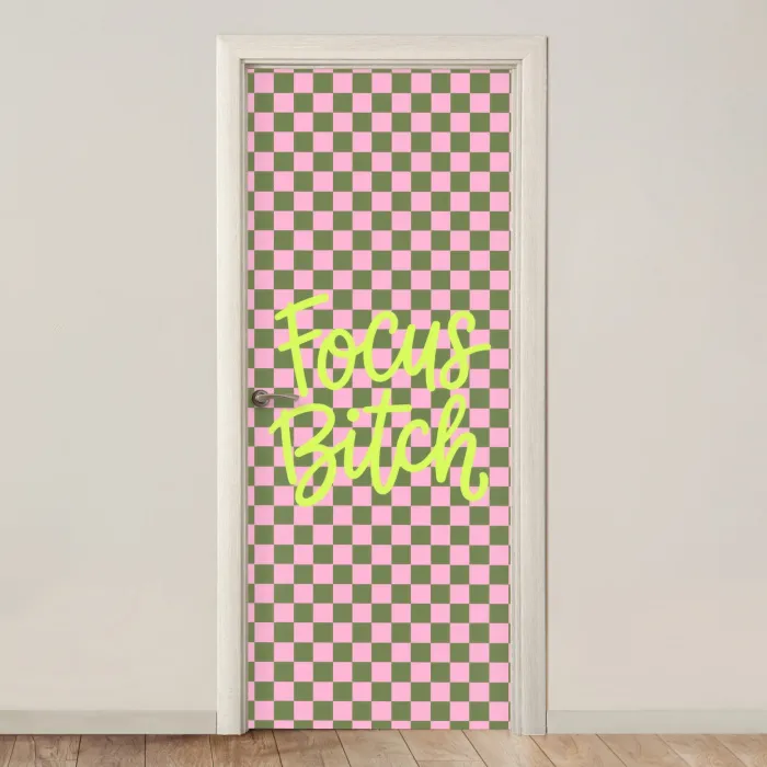 Focus - Vakken - Roze deurposter klein -3d_beige