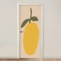 Fruit - Abstracte kunst - Modern deurposter klein -3d_beige