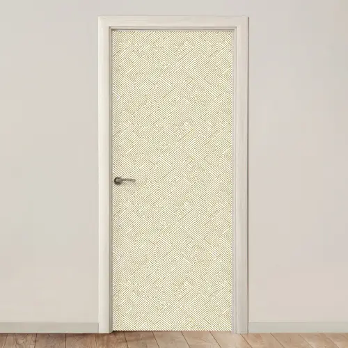 Geometrisch - Lijnen - Groen deurposter klein 289 -3d_beige