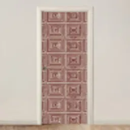 Geometrisch - Patroon - Rood deurposter klein 289 -3d_beige