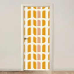 Geometrisch - Patroon - Geel - Roze deurposter klein 289 -3d_beige