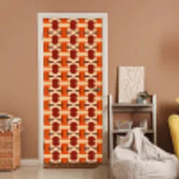 Geometrisch - Retro - Oranje deurposter klein 289 -sfeer1