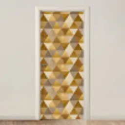 Geometrisch - Driehoek - Goud deurposter klein 289 -3d_beige