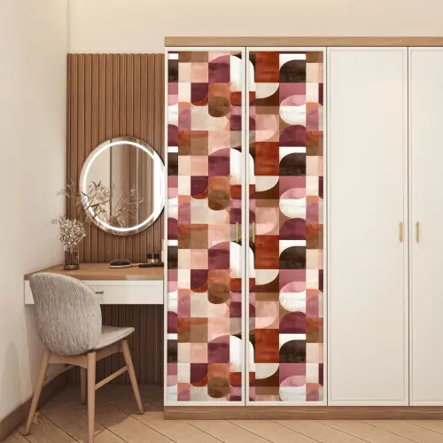 Geometrie - Modern - Retro deurposter klein 289 -sfeer3