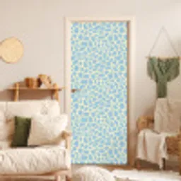 Giraf - Modern - Blauw deurposter klein 289 -sfeer2