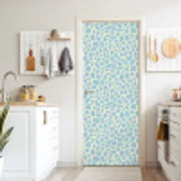 Giraf - Modern - Blauw deurposter klein 289 -sfeer5