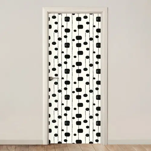 Grafisch - Modern - Zwart deurposter klein 289 -3d_beige