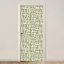 Grafisch - Patroon - Groen deurposter klein 289 -3d_beige