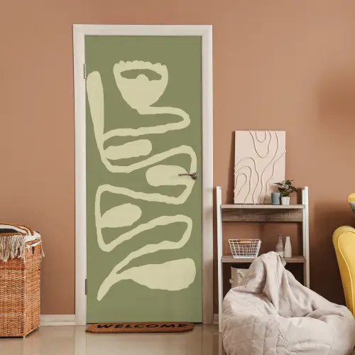 Groen - Abstracte kunst - Modern deurposter klein -sfeer1