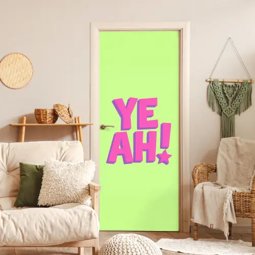 Groen - Neon - Quote deurposter klein -sfeer2