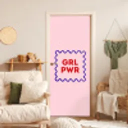 Grl pwr - Roze - Kader deurposter klein -sfeer2