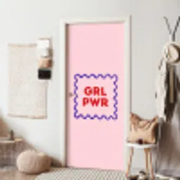 Grl pwr - Roze - Kader deurposter klein -sfeer6