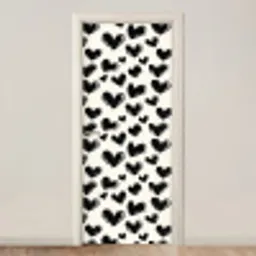 Hartjes - Patroon - Zwart deurposter klein 289 -3d_beige