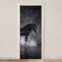Paard - Magisch - Zwart deurposter klein -3d_beige