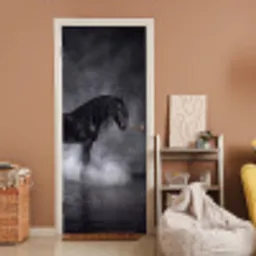 Paard - Magisch - Zwart deurposter klein -sfeer1