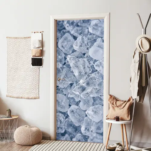 Ijsblokjes - Water - Blauw deurposter klein -sfeer6