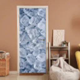 Ijsblokjes - Water - Blauw deurposter klein -sfeer1