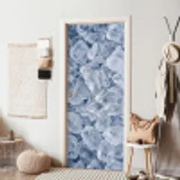 Ijsblokjes - Water - Blauw deurposter klein -sfeer6