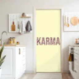 Karma - Luipaardprint - Geel deurposter klein -sfeer5