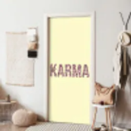 Karma - Luipaardprint - Geel deurposter klein -sfeer6