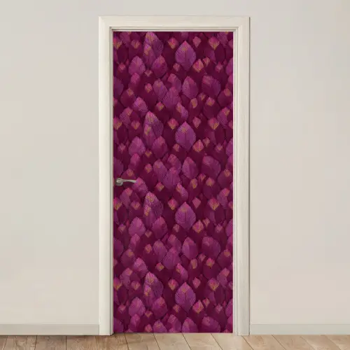 Bladeren - Patroon - Burgundy deurposter klein 289 -3d_beige