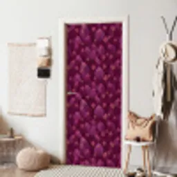 Bladeren - Patroon - Burgundy deurposter klein 289 -sfeer6