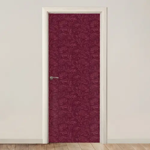 Bladeren - Patroon - Paars deurposter klein 289 -3d_beige