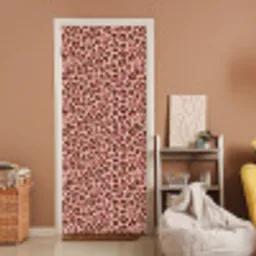 Luipaard - Patroon - Roze deurposter klein 289 -sfeer1