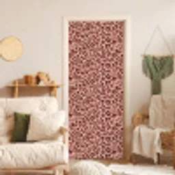Luipaard - Patroon - Roze deurposter klein 289 -sfeer2
