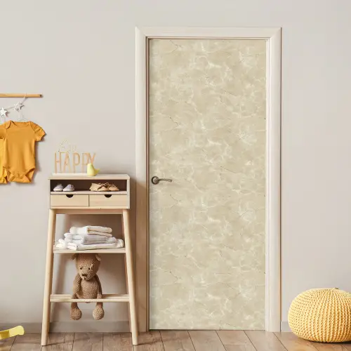Lichtbeige - Marmer - Diffusie adering deurposter klein 289 -sfeer4