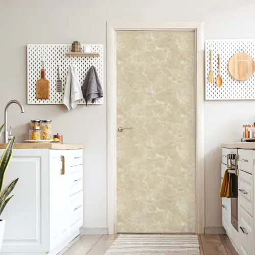 Lichtbeige - Marmer - Diffusie adering deurposter klein 289 -sfeer5
