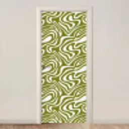 Lijnpatroon - Groen - Organisch deurposter klein 289 -3d_beige