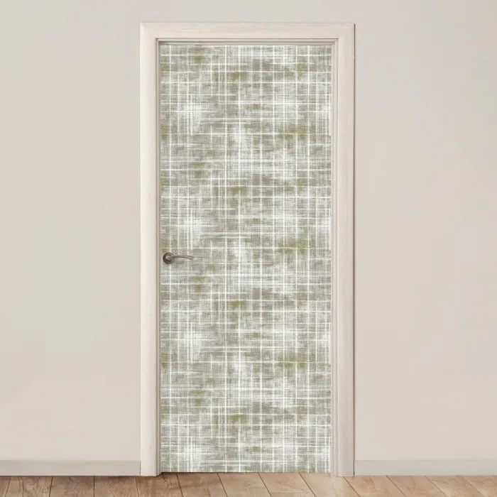 Linnen - Patroon - Groen deurposter klein 289 -3d_beige