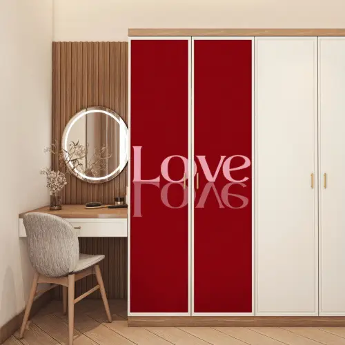 Love - Spiegeling - Rood deurposter klein -sfeer3