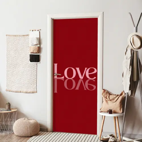 Love - Spiegeling - Rood deurposter klein -sfeer6