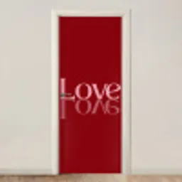 Love - Spiegeling - Rood deurposter klein -3d_beige