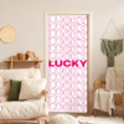 Lucky - Roze - Patroon deurposter klein -sfeer2