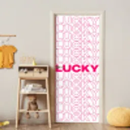 Lucky - Roze - Patroon deurposter klein -sfeer4