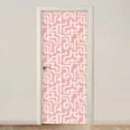 Doolhofpatroon - Roze - Wit - Abstract deurposter klein 289 -3d_beige