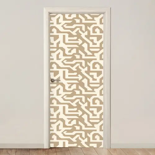 Modern - Abstract - Beige deurposter klein 289 -3d_beige