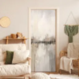 Moderne kunst - Abstract - Beige deurposter klein -sfeer2