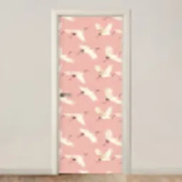 Modern - Kraanvogels - Roze deurposter klein 289 -3d_beige