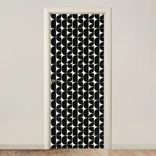 Modern - Geometrisch - Zwart deurposter klein 289 -3d_beige