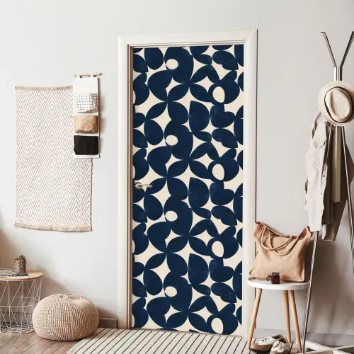 Modern - Geometrisch - Blauw deurposter klein 289 -sfeer6