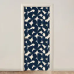 Modern - Geometrisch - Blauw deurposter klein 289 -3d_beige