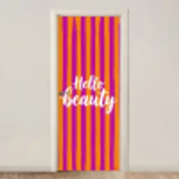 Modern - Hello - Oranje deurposter klein -3d_beige
